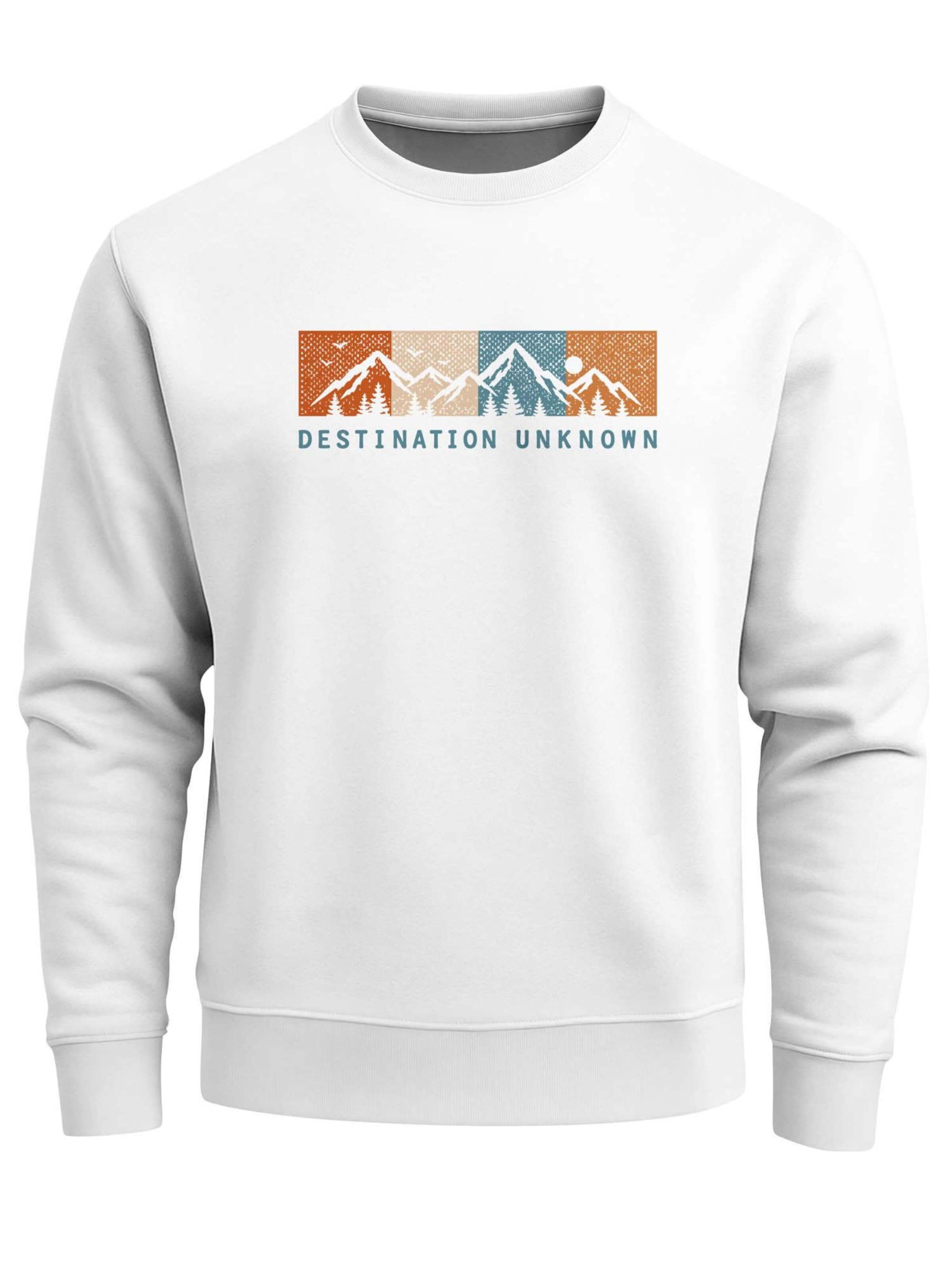 Neverless Sweatshirt 'Destination unknown' in White: front