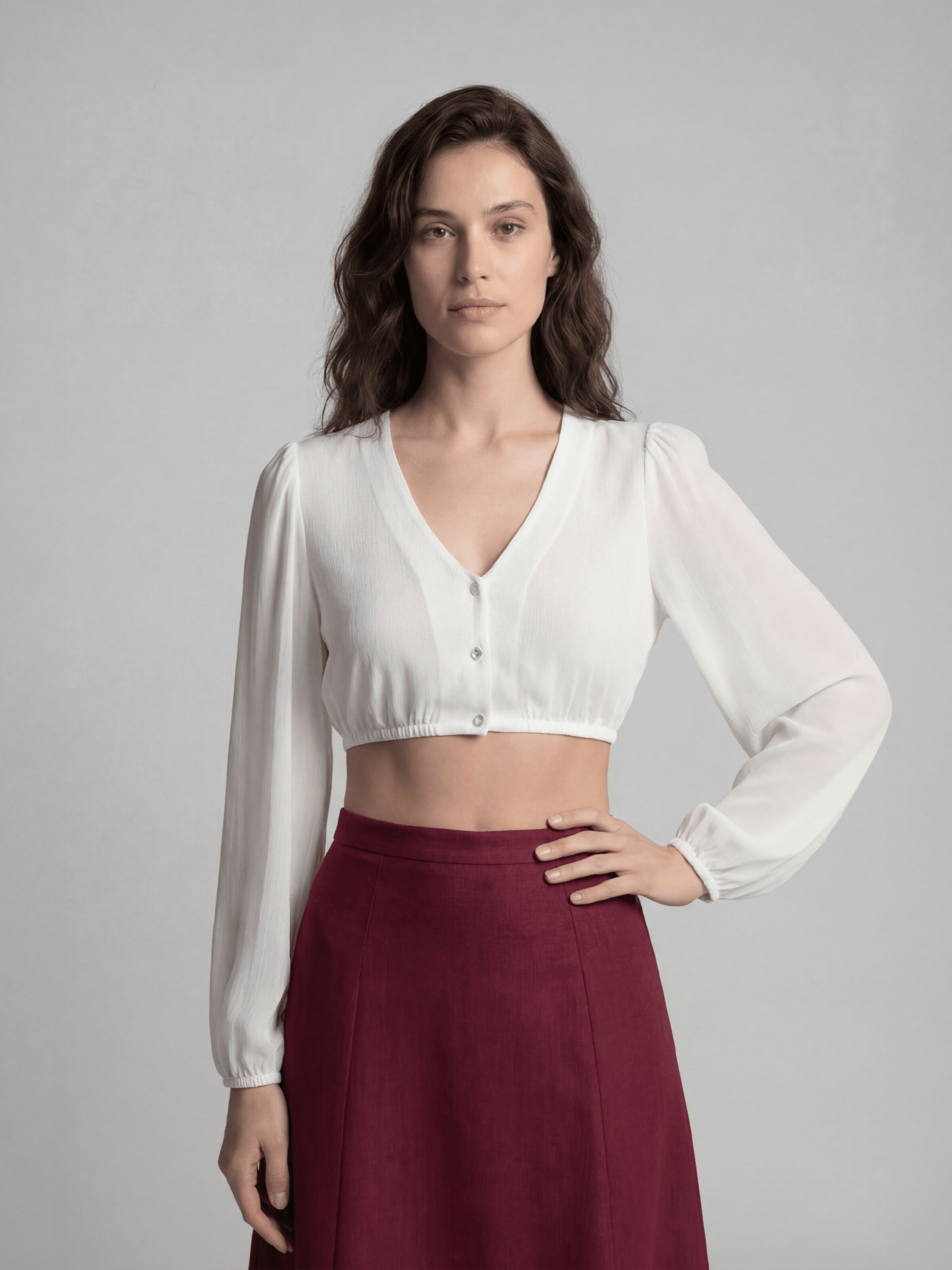 SPIETH & WENSKY Dirndl Bluse in Weiß: Vorderseite