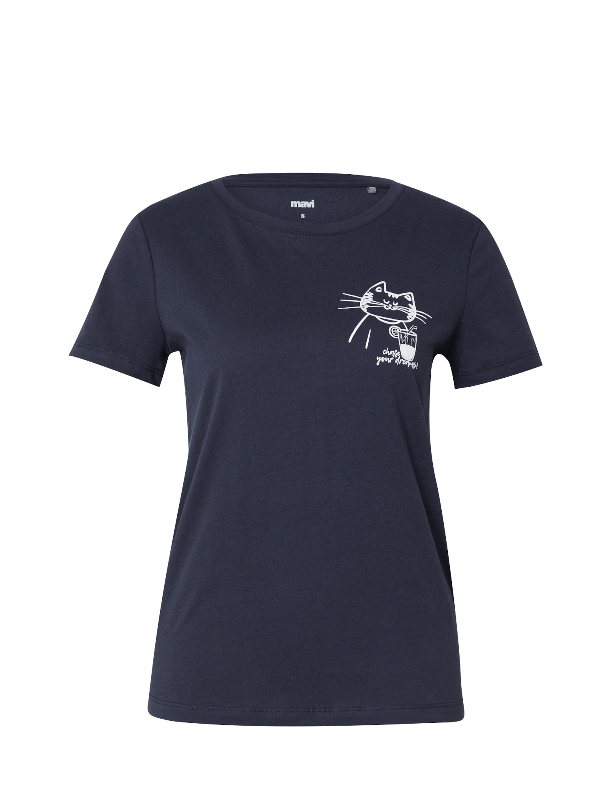 Mavi T-Shirt 'Cat Drink' in Schwarz: Vorderseite