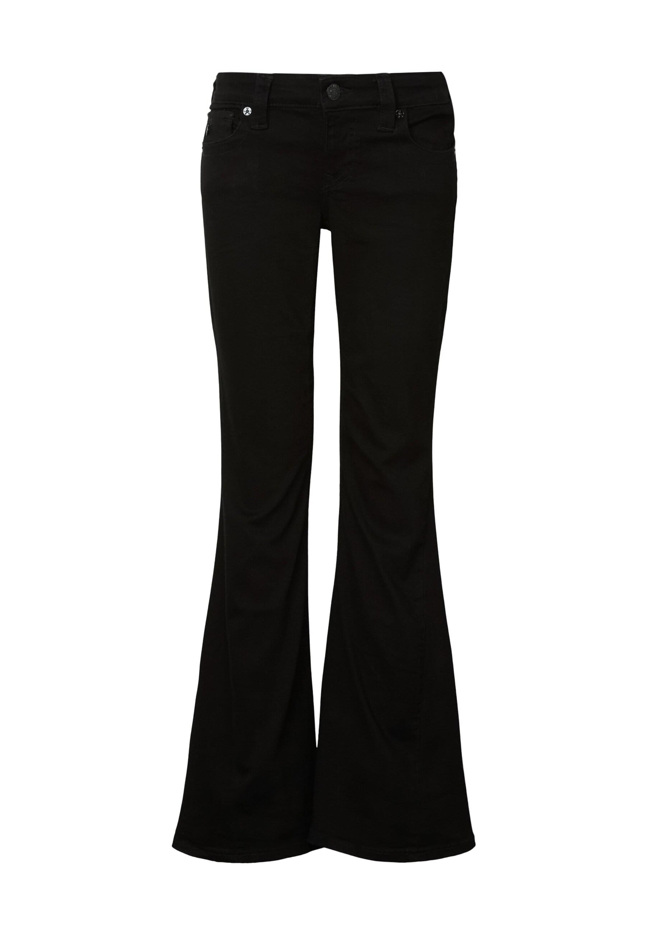 True Religion Flared Jeans in Zwart: voorkant