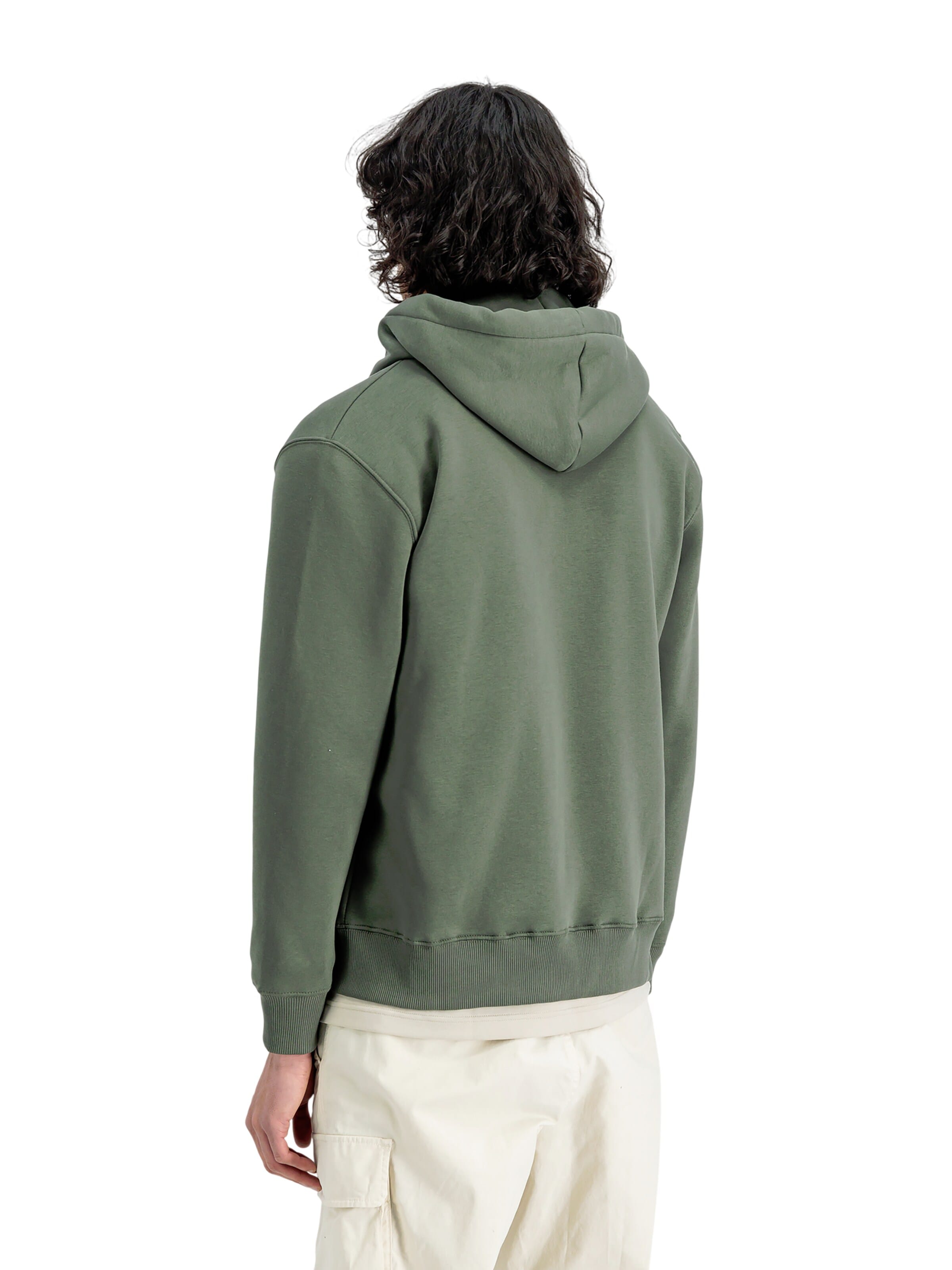 ALPHA INDUSTRIES Zip-Up Hoodie in Green