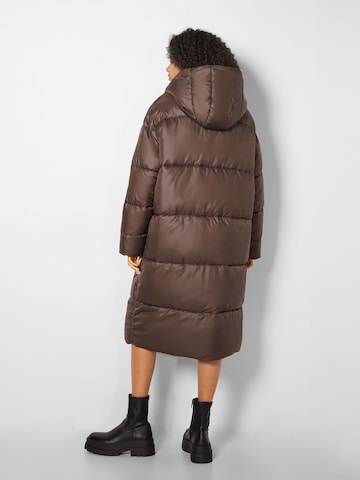 Bershka Winter Coat in Brown