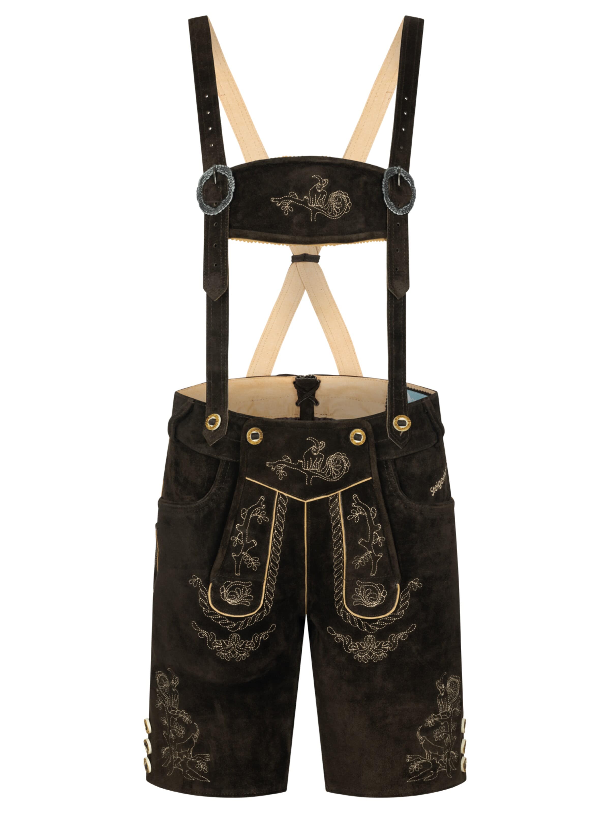 Steigenhöfer Regular Trachtenhose 'Lederhose Herren "Ludwig"'‌‌‌‌‌‌‌‌‌ in Braun: Vorderseite