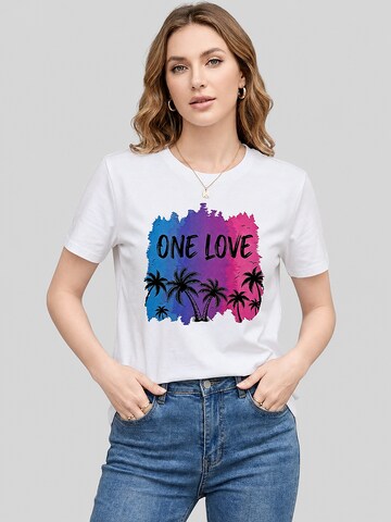 T-shirt 'Women's Short Sleeve Shirt Summer Tops' LapaPlus en blanc : devant