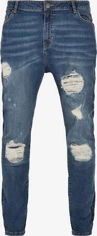 Urban Classics Slimfit Jeans in Blauw: voorkant