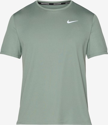 T-Shirt fonctionnel 'Miler' NIKE en vert : devant