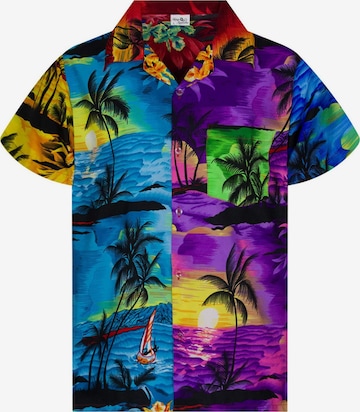 King Kameha Button Up Shirt 'Surf' in Mixed colors: front
