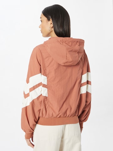 Urban Classics Between-Season Jacket 'Crinkle Batwing' in Brown