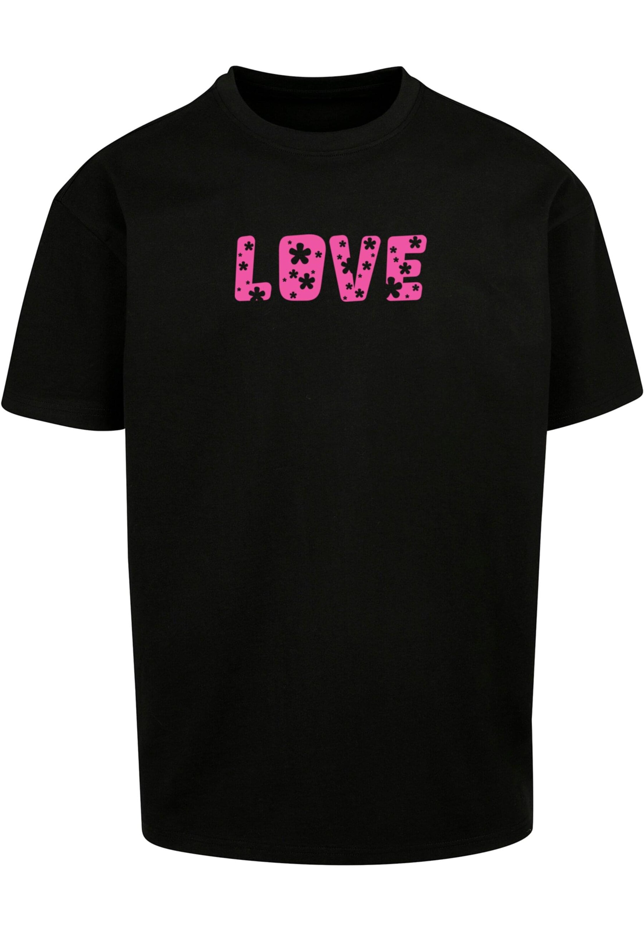 Merchcode Shirt 'Valentines Day - Flowers Love' in Black: front