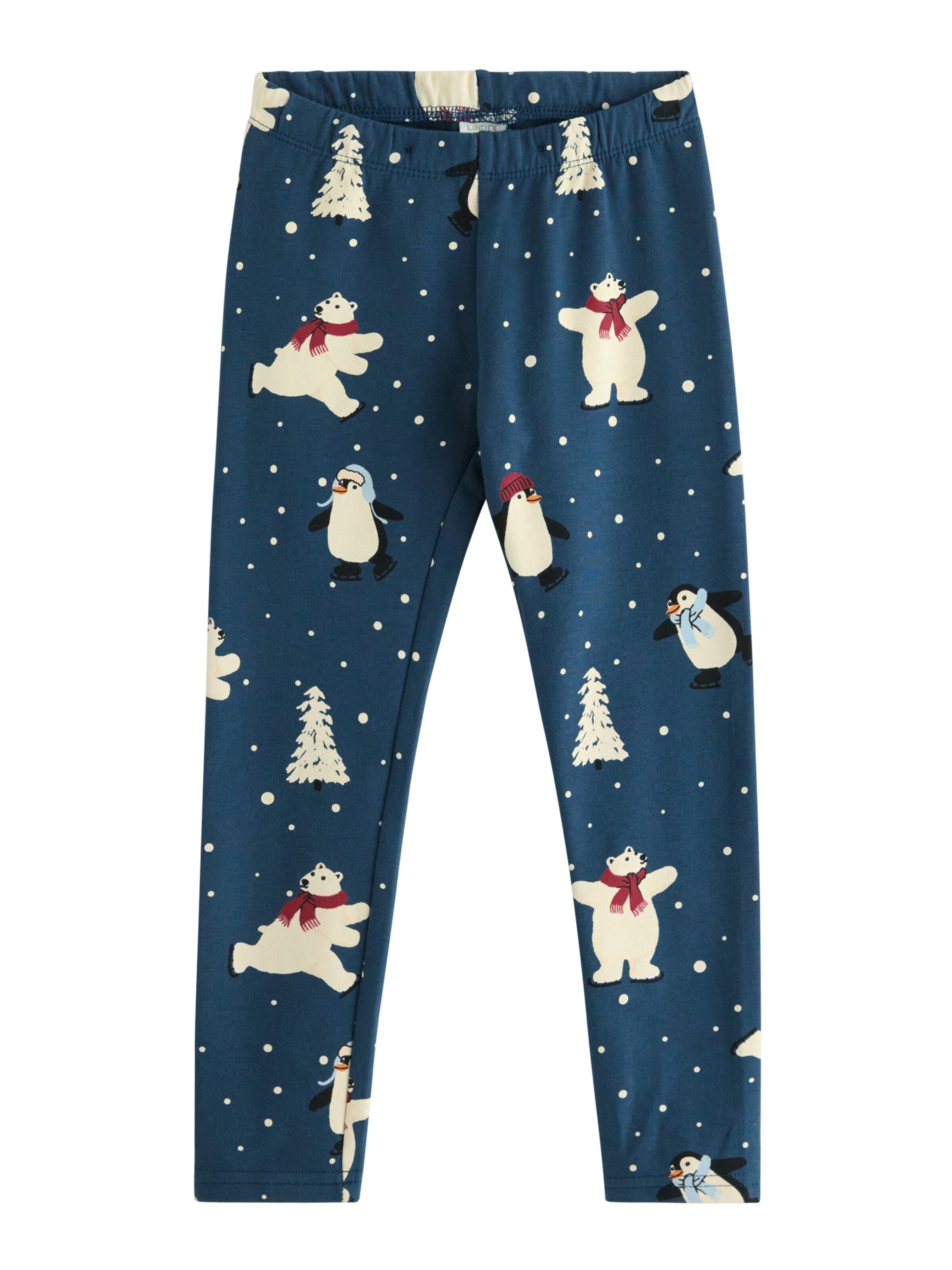 Lindex Skinny Legíny 'Winter Fun' - Modrá: predná strana