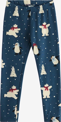 Lindex Skinny Leggingsit 'Winter Fun' värissä sininen: etupuoli