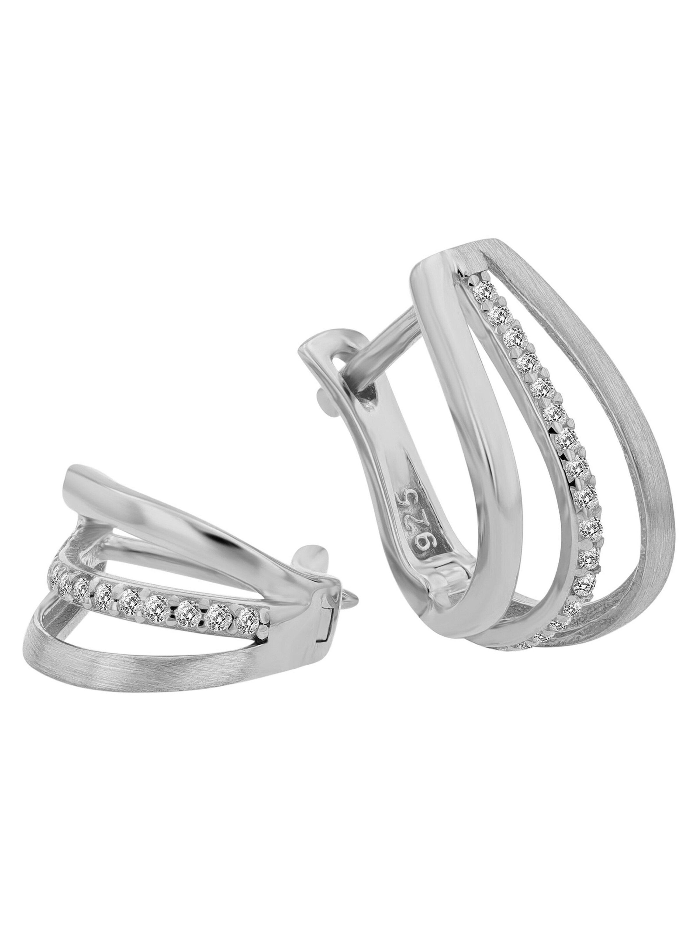 Akzent Ohrringe '"Arnika" aus 925 Sterlingsilber, rhodiniert, langlebig'‌‌‌‌‌‌‌ in Silber: Vorderseite