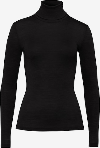 Hanro Base Layer 'Woolen Silk' in Schwarz: predná strana