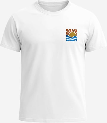 Neverless Shirt 'Sun Wave Batch' in White: front