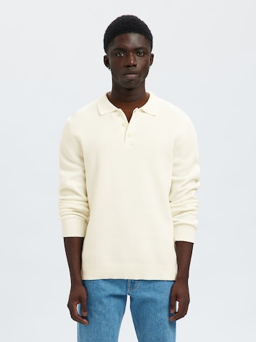 Pull-over 'SLHDANE' SELECTED en beige : devant
