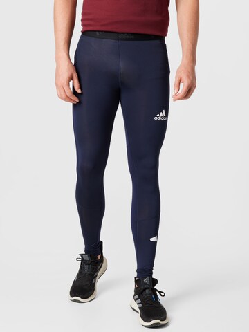 ADIDAS PERFORMANCE Skinny Sports trousers in Blue: front