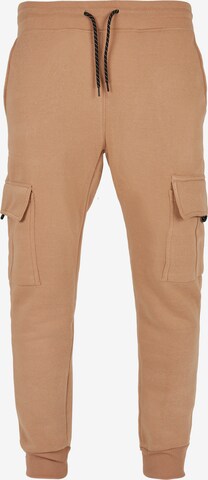 SOUTHPOLE Tapered Cargo Pants in Beige: front