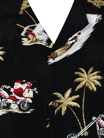 Pacific Legend Regular Fit Hemd 'Christmas Turtles'‌‌‌ in Schwarz