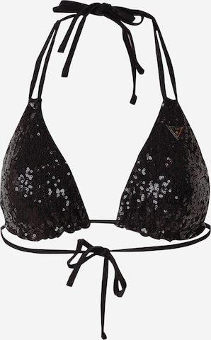 GUESS Triangle Bikini Top in Black: front