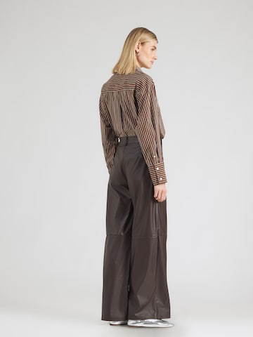 ABOUT YOU Wide leg Broek 'Ines' in Bruin