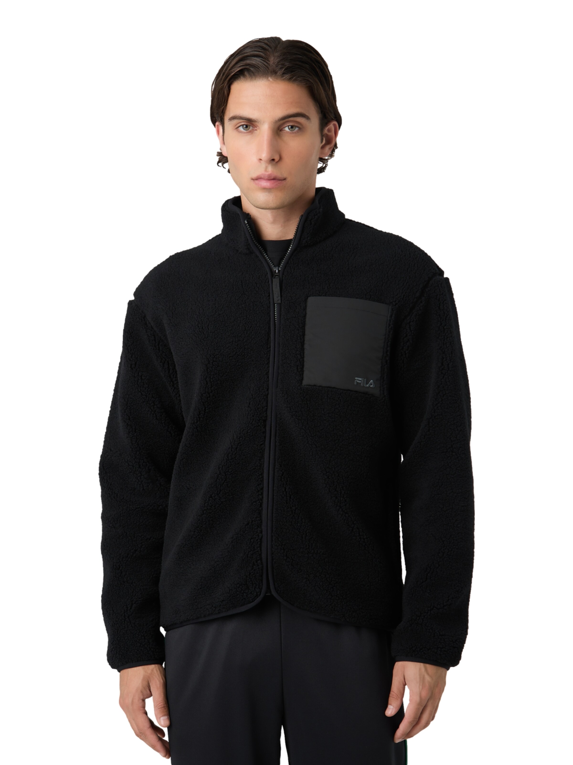 FILA Fleecejakke 'VALGRANA' i sort: forside