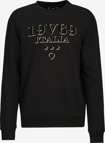 19V69 ITALIASweater majica 'Nico Carrier 3' - crna boja: prednji dio