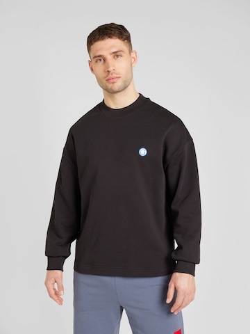 HUGOSweater majica 'Ninnyo' - crna boja: prednji dio