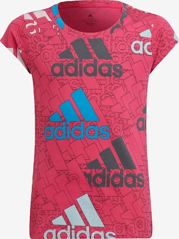 T-Shirt fonctionnel 'Essentials Brand Love' ADIDAS SPORTSWEAR en rose : devant