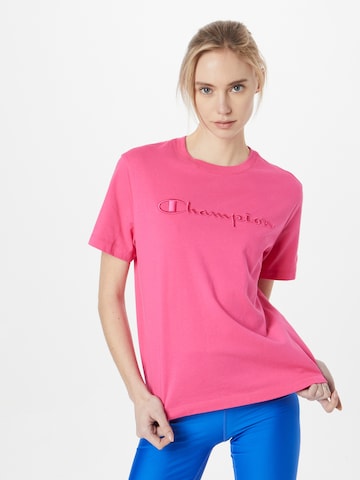 T-shirt Champion Authentic Athletic Apparel en rose : devant