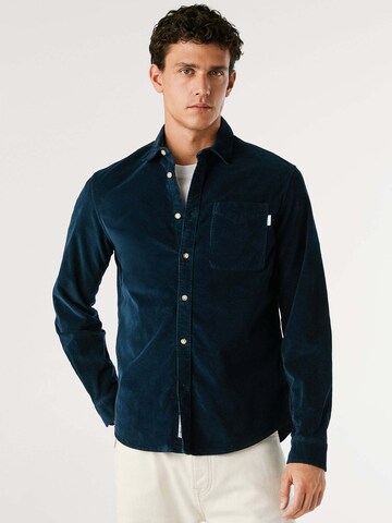Coupe regular Chemise 'Clayton' Pepe Jeans en bleu : devant