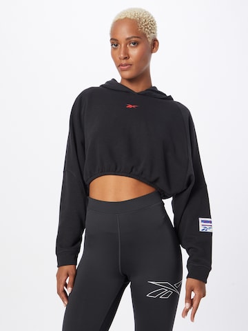 Reebok Αθλητική μπλούζα φούτερ σε μαύρο: μπροστά