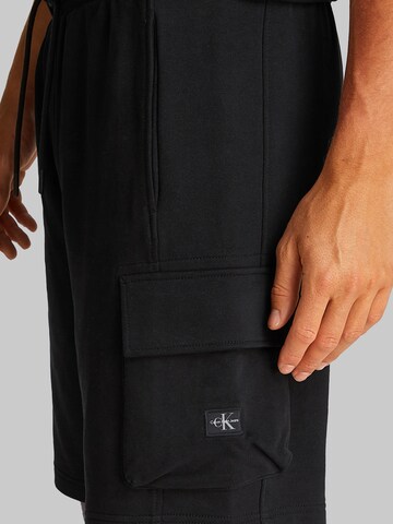 Calvin Klein Jeans Loosefit Cargobroek in Zwart