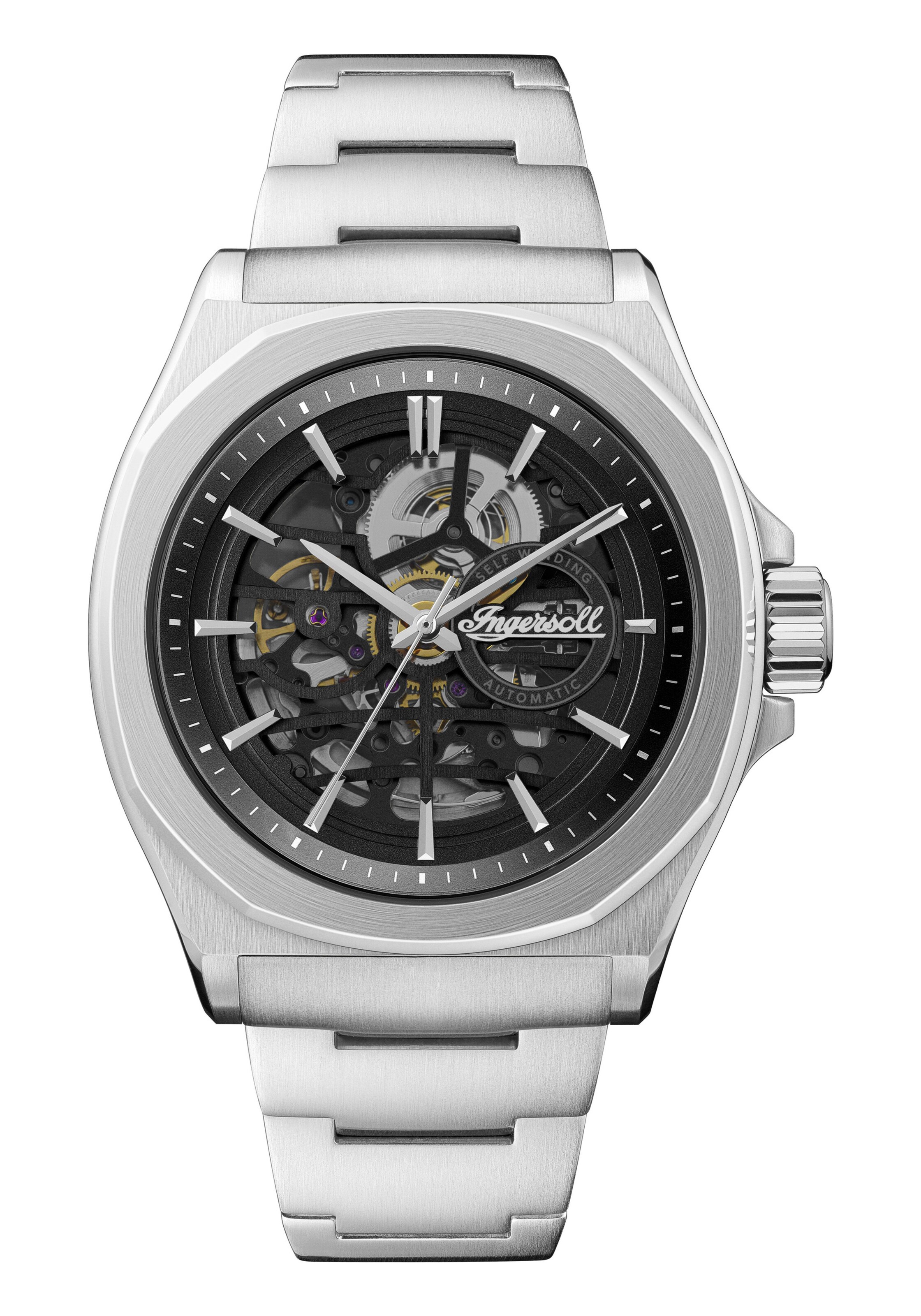 Montre à affichage analogique INGERSOLL en argent : devant