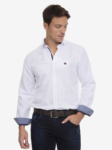 Sir Raymond Tailor Regular fit Button Up Shirt 'Ganss' in White: front