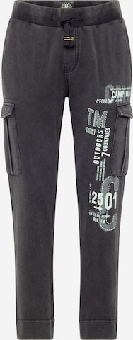 CAMP DAVID Tapered Pants in Black: front