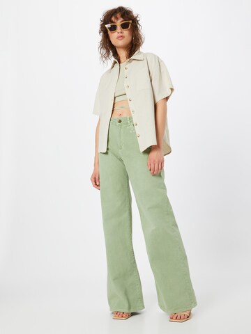 Fabienne Chapot Široke hlačnice Kavbojke | zelena barva