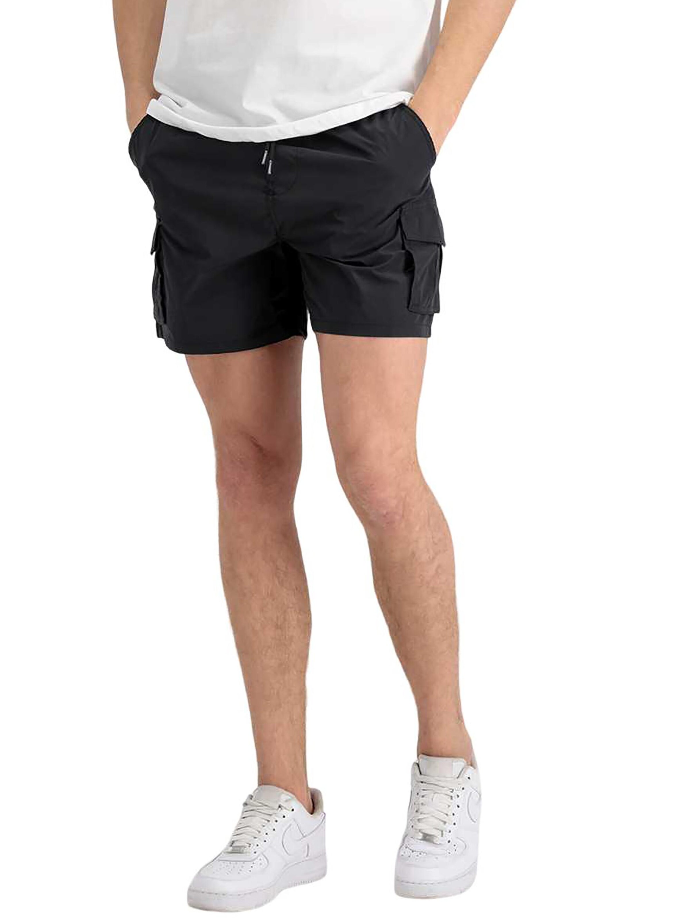 ALPHA INDUSTRIES Regular Cargo Pants 'Nylon Cargo' in Black