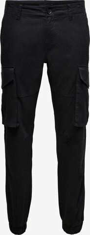 Pantaloni cargo 'Kim' di Only & Sons in nero: frontale