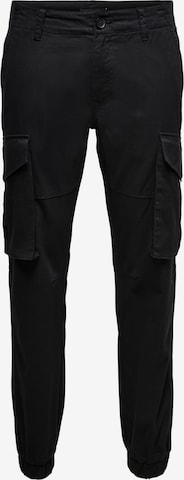 Pantalon cargo 'Kim' Only & Sons en noir : devant