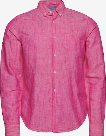 Superdry Regular fit Button Up Shirt in Pink: front