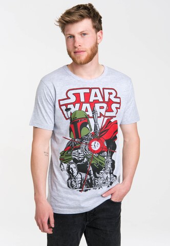 LOGOSHIRT T-Shirt "Boba Fett" in Weiß: predná strana