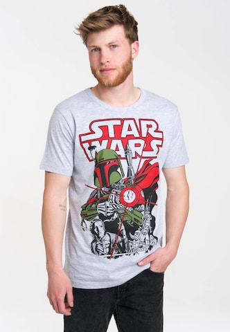 LOGOSHIRT T-Shirt "Boba Fett" in Weiß: predná strana