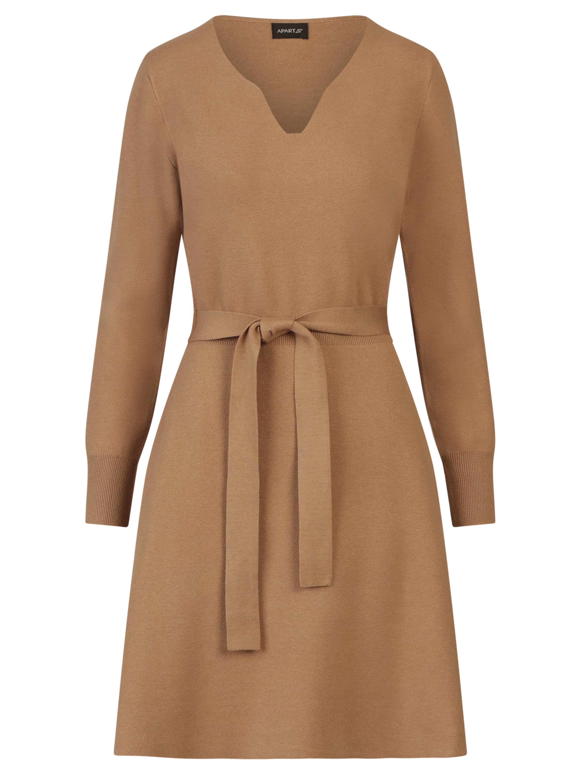 APART Knitted dress in Brown: front