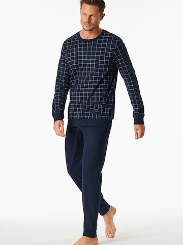 SCHIESSER Pyjama 'Fine Interlock' in Blau