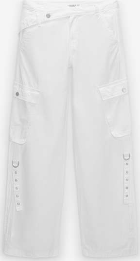 Pull&Bear Pantalon cargo en blanc, Vue avec produit