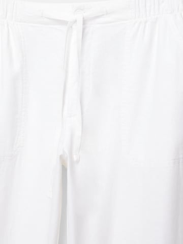 Pull&Bear Lużny krój Spodnie w kolorze biały
