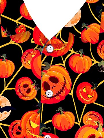 King Kameha Shirt 'Helloween Pumpkin Web' in Red