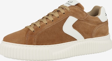 Baskets basses 'LIPARI' Voile blanche en marron : devant