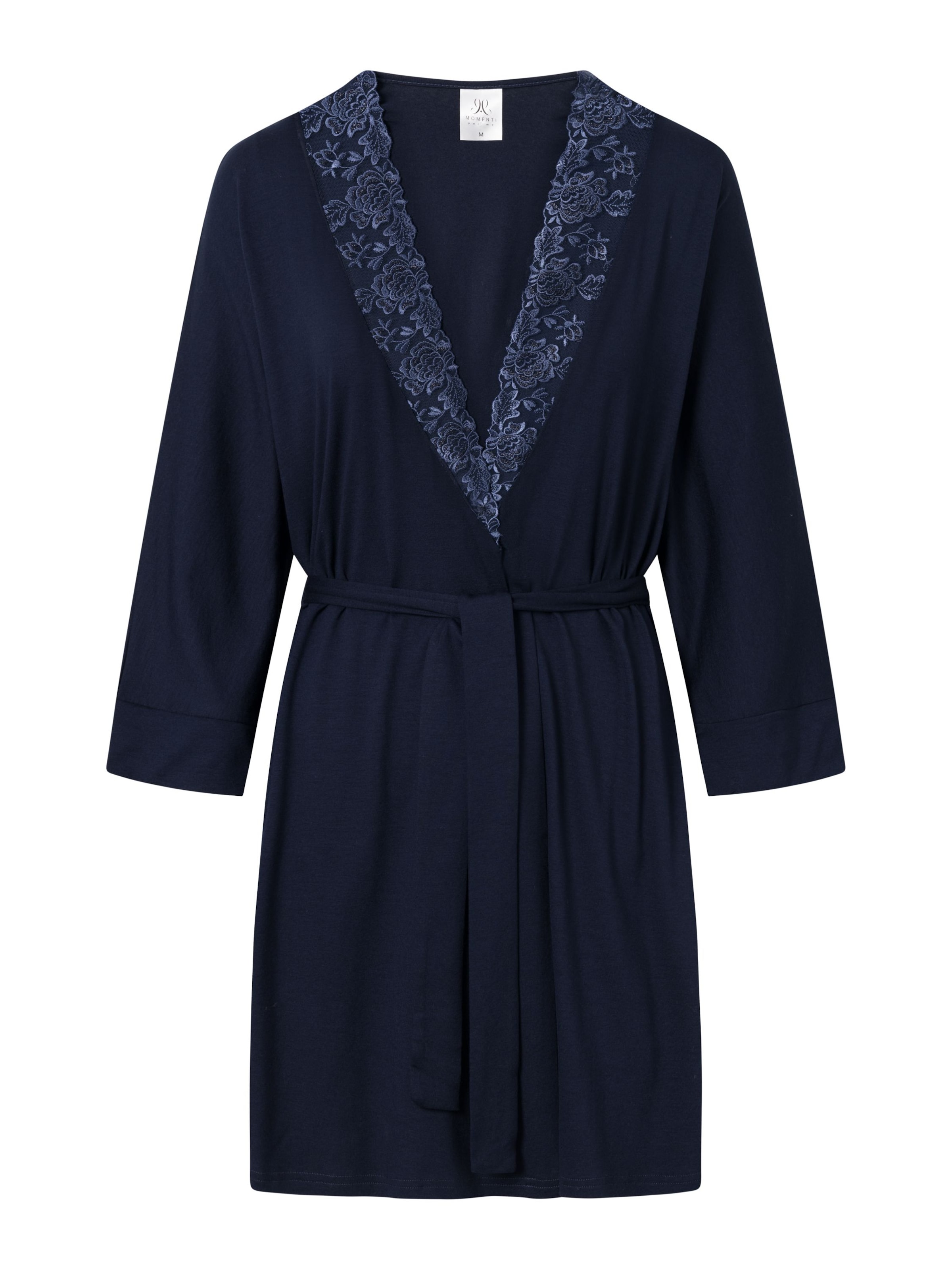 Momenti Per Me Dressing Gown 'Daphne' in Blue: front
