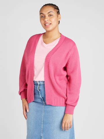 ONLY Carmakoma Knit Cardigan 'MILLE' in Pink: front